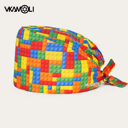 Skull pattern Scrubs hat Wholesale Fashion Breathable Scrub Cap Unisex Health service Workers adjustable caps nursing hat-KarWorkwear