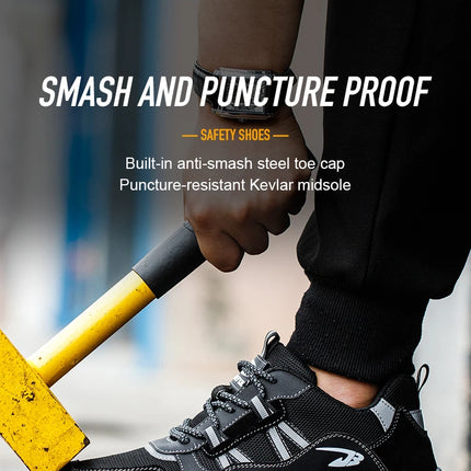 Latest 2023 Steel Toe Cap Climbing Shoes Indestructible Anti Nail Safety Work Shoes Anti Smashing Male Footwear Boots-KarWorkwear