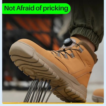 Waterproof Safety Boots Men Indestructible Steel Toe Work Boots Anti-smash Stab-resistant Safety Shoes Biker Botas Para Hombre