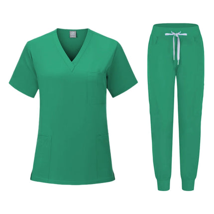Fashion White Hospital Uniforms Nurse Beauty Dental Salon Work Clothes Custom LOGO Uniform Medical Scrubs Jogger Unisex Sets-KarWorkwear