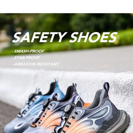 New Men's Safety Shoes with Rotating Buttons,working Sports Shoes, Protective Boots, Parker Steel Shoes,casual Ring Shoes-KarWorkwear