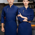 navy coat apron / L