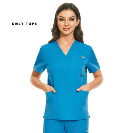 Medical Uniform Lab Clothes Women Mens Scrubs Tops Nurse Nursing Uniform Vet Costume Spa Workwear Hospital Surgery Work Shirts-KarWorkwear
