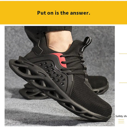 2024 Work Sneakers Men Indestructible Shoes Work Safety Shoes With Steel Toe Cap Puncture-Proof  Male Security Protective Shoes-KarWorkwear