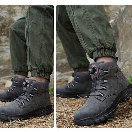 Waterproof Safety Boots Men Indestructible Steel Toe Work Boots Anti-smash Stab-resistant Safety Shoes Biker Botas Para Hombre