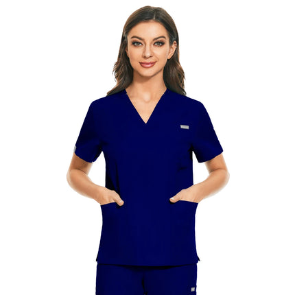 Hospital Overall Scrub Tops Women Dentist Working Uniform Nurse Scrub Uniformes Hospital Workwear Beauty Salon Pharmacy Clothes-KarWorkwear