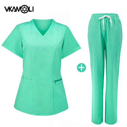 Slim fitting Surgical working clothes Doctor Nurse Nursing Uniforms Women Medical Workwear Spa Dentist Lab Clinic vet Scrub Suit-KarWorkwear
