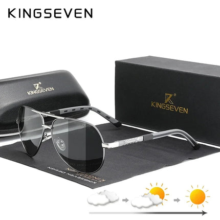 KINGSEVEN New Fashion Men’s Sunglasses High Quality Aluminum Luxury Retro Functional Glasses Women Pilot Accessory Eyewear