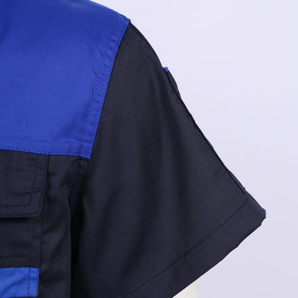 Men Women Short Sleeve Work Coat Workshop Shirts Motor Mechanic Uniform with Two-pocket T-shirts Man Workshop Overalls Top-KarWorkwear