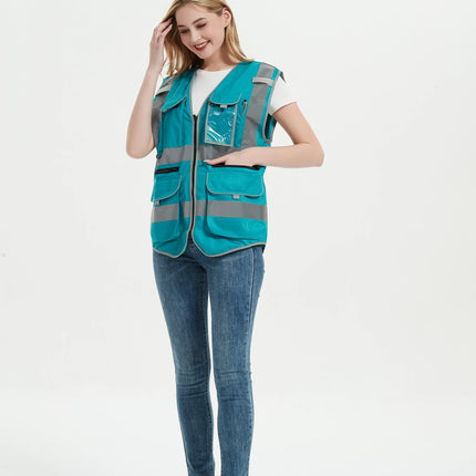 Work Vest for Women Work Clothes Hi Vis Workwear Vest with Pockets