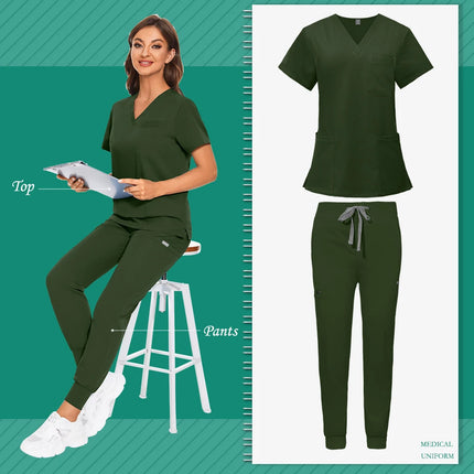 Spa Beauty Uniform Dental Scrub Unisex Nursing Sets Comfortable Work Clothes Hospital Surgical Uniform Clinical Nursing Uniforms-KarWorkwear