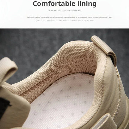 Men's Work Boots with PU Leather Are Versatile Trendy High-quality Comfortable and Feature A Retro Style with Round Toe