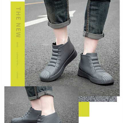 Men Women Short Tube Rain Boots Kitchen Anti-slip Rain Shoes Summer Ankle Outdoor Winter Car Washing Fishing Waterproof Shoes