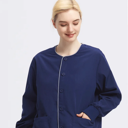 Long Sleeves Scrubs Jackets Pretty Outfit Soft Nurse Out Coat Doctor Hospital Nursing Staff Uniforms Autumn Winter Work Wear-KarWorkwear