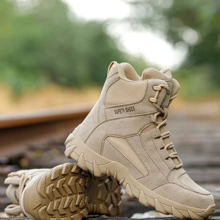 Work Boots Indestructible Safety Shoes Men and Women Steel Toe Shoes Construction Work and Daily Wear Outdoor work hiking boots