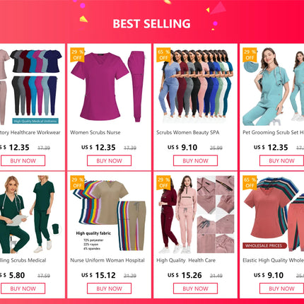 Cleaning Uniform for Women Nursing Scrub Top Pants Medical Suit Pediatric Nanny Work Wear Operating Room Surgical Gown Wholesale-KarWorkwear