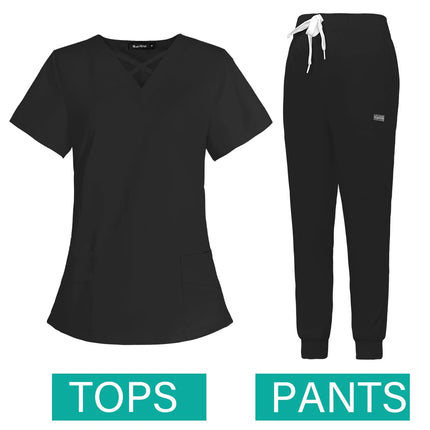 Beauty Salon Women Work Uniforms Plus Size Short-sleeved Health Services Suits Working Suits Summer Fashion Pet Scrubs Costume-KarWorkwear