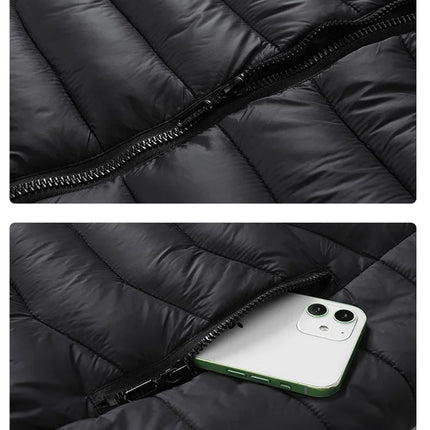 Male Intelligent Heating Workwear Jacket 2025 New USB Multi Control Fast Heating Coat Black Hooded Cotton Jacket Plus Size S-6XL