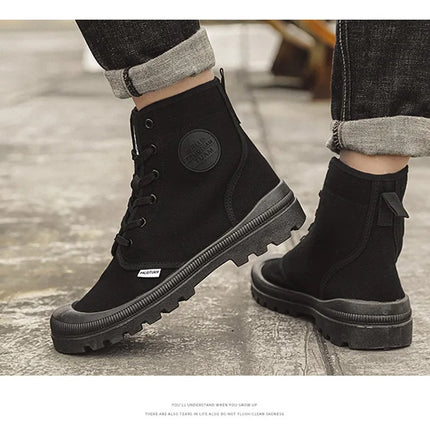 New Fashion High-top Mens Boots Outdoor Comfortable Mens Casual Boots Jungle Mountaineering Men Shoes Wide Bottom Platform Boots-KarWorkwear
