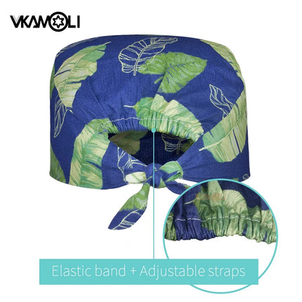 Skull pattern Scrubs hat Wholesale Fashion Breathable Scrub Cap Unisex Health service Workers adjustable caps nursing hat-KarWorkwear
