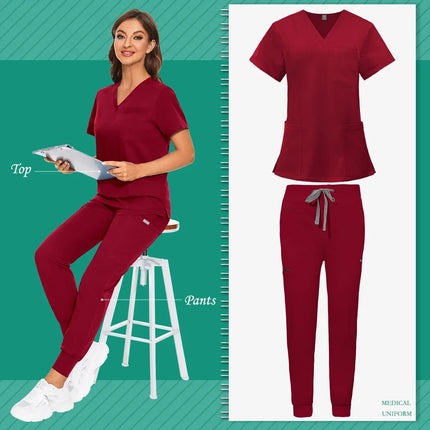 Spa Beauty Uniform Dental Scrub Unisex Nursing Sets Comfortable Work Clothes Hospital Surgical Uniform Clinical Nursing Uniforms-KarWorkwear