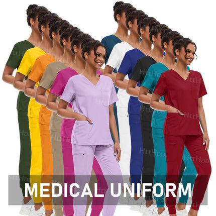 Scrub Sets Uniform Women Joggers Hospital Accessories Medical Surgical Gown Pharmacy Healthcare Work Wear Unisex Mens Scrub Soft-KarWorkwear