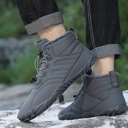 Snow Boots Men Winter Shoes Barefoot Ankle Boots 36-46 Couple Snow Shoes Outdoor Hiking Shoes Fur Warm Plush Boots
