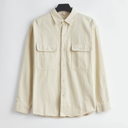 Workwear Shirts for Men 2025 Spring and Autumn New 100% Cotton Long-Sleeve Blouse Vintage Pockets Basic Men's Clothing Jacket