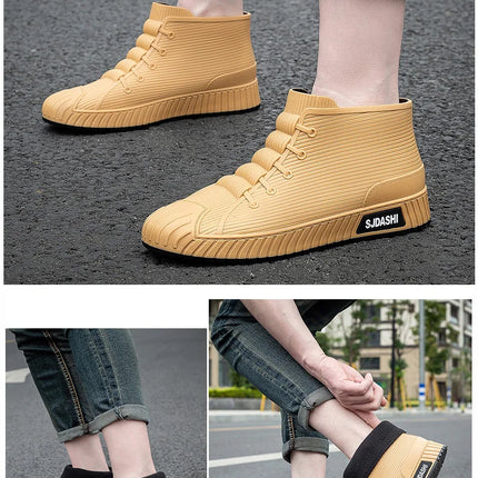 Men Women Short Tube Rain Boots Kitchen Anti-slip Rain Shoes Summer Ankle Outdoor Winter Car Washing Fishing Waterproof Shoes