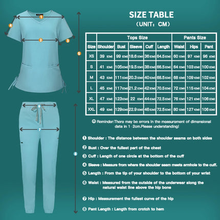 Nurse Uniform Medical Uniforms Nursing Scrubs Set Hospital Doctor Workwear Surgery Suit Spa Top Pants Clinical Dentist Work Wear-KarWorkwear