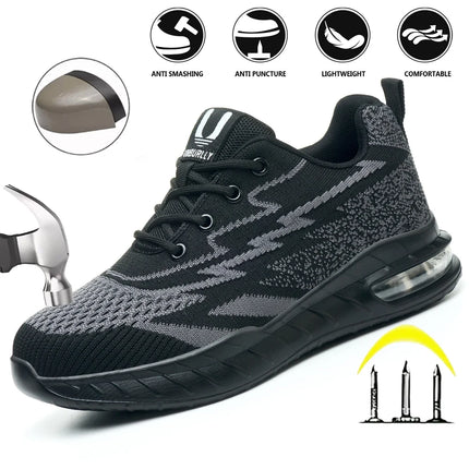 Women's Safety Shoes Steel Toe Anti-Smashing And Anti-Stabbing Breathable Lightweight Work Boots Four Seasons Women's Work Shoes