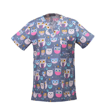 Pet Clinic Vet Work Uniforms Women Nurse Accessories Animal Printed Hospital Doctor Nursing T-Shirt Medical Scrubs Clothes Tops-KarWorkwear