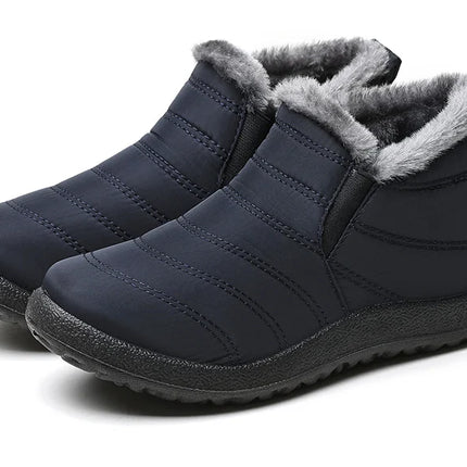 Men's Boots Slip On Winter Shoes For Men Ankle Boots Winter Booties For Men Fur Shoes Waterproof Snow Boots Warm Casual Botas