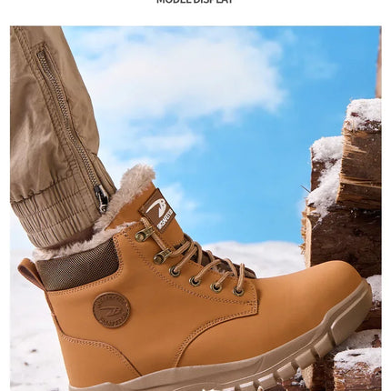 Latest 2024 Fashion Winter Warm Men's Work Safety Boots Waterproof Rugged Steel Toe Shoes Sneakers Safety Protection Coldproof