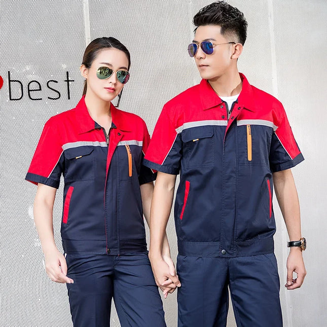 Summer Work Clothing Working Coveralls Reflective Thin Breathable Uniforms Household Worker Suit Work Coats For Cleaning Blouses-KarWorkwear