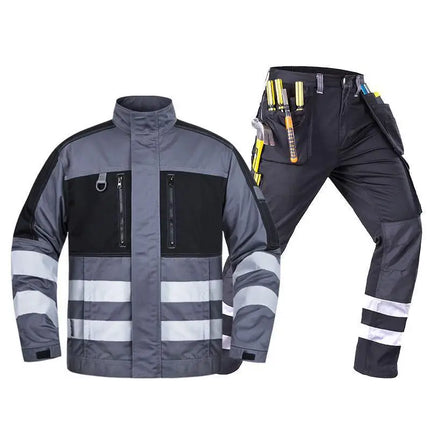 2026 New Work Clothes Men Construction Reflective Safety Coveralls Welding Suit Car Repair Workshop Mechanic Plus Size Clothes