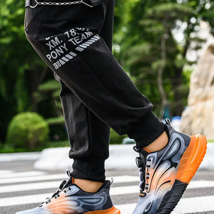 New Men's Safety Shoes with Rotating Buttons,working Sports Shoes, Protective Boots, Parker Steel Shoes,casual Ring Shoes-KarWorkwear