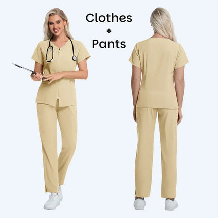 Pharmacist Operating Room Scrub Nursing Set Doctor Solid Color Surgical Gown Breathable Scrub Medical Uniform Lab Nurse Overalls