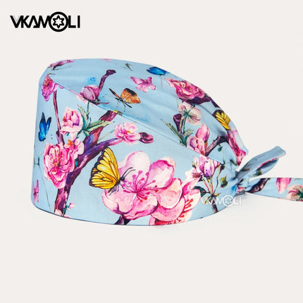 Skull pattern Scrubs hat Wholesale Fashion Breathable Scrub Cap Unisex Health service Workers adjustable caps nursing hat-KarWorkwear