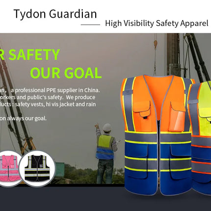 Reflective Safety Vest High Visibility Working Vest Signal Work Safety Jacket Signal Vest Strips Reflective Fabric Uniform-KarWorkwear