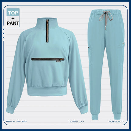 Summer Autumn Winter Long Sleeve Workwear Medical Scrub Set Nursing Uniform Nurse Surgical Uniform Beauty Clothes Women Workwear