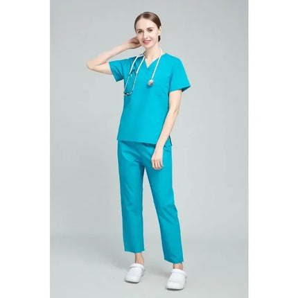 High Quality Scrubs Medical Uniforms Women Nurse Uniform Thin Breathable Medical Scrub Tops Elastic Scrubs Pants Doctor Workwear-KarWorkwear