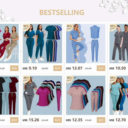 Medical Nurse Uniforms Summer Fashion Women Surgical Uniforms High-end Fabric Scrubs Clothes Nursing Workwear Elastic Tops Pants-KarWorkwear