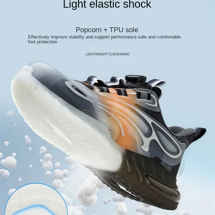 New Men's Safety Shoes with Rotating Buttons,working Sports Shoes, Protective Boots, Parker Steel Shoes,casual Ring Shoes-KarWorkwear