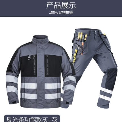 2026 New Work Clothes Men Construction Reflective Safety Coveralls Welding Suit Car Repair Workshop Mechanic Plus Size Clothes