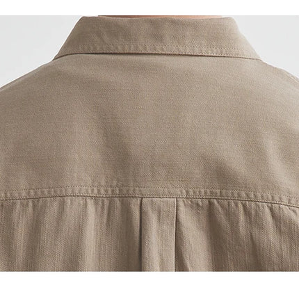 Workwear Shirts for Men 2025 Spring and Autumn New 100% Cotton Long-Sleeve Blouse Vintage Pockets Basic Men's Clothing Jacket