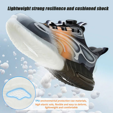 Rotating Buckle for Safety Shoes Men's Work Boot Breathable Light Steel Toe  Protective Sneakers Welted Business Security Shoes-KarWorkwear
