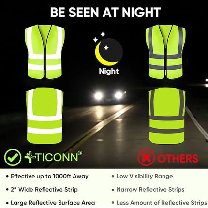Four zipper style,Reflective vest, construction site, environmental sanitation, traffic, yellow reflective vest, multiple pocket