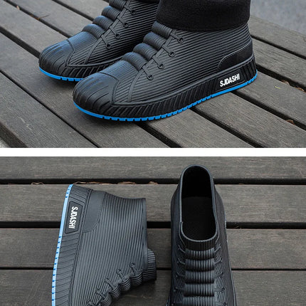 Men Women Short Tube Rain Boots Kitchen Anti-slip Rain Shoes Summer Ankle Outdoor Winter Car Washing Fishing Waterproof Shoes