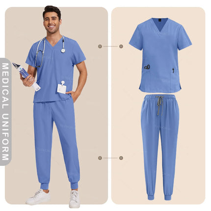 Nurse Uniforms Woman Hospital Doctor Men's Medical Sweatshirt Nursing Pants Unisex Workshop Uniforms Beauty SPA Work Clothes New-KarWorkwear